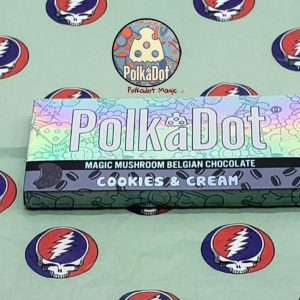 Buy PolkaDot Cookies & Cream Magic Mushroom Belgian Chocolate Bar Online