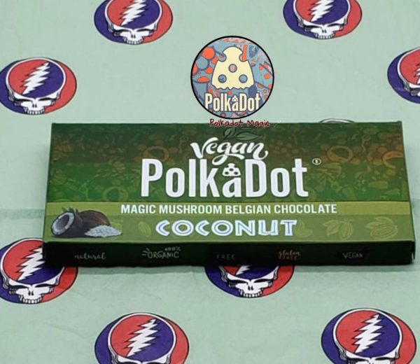 Buy PolkaDot Coconut Magic Mushroom Belgian Chocolate Bar Online